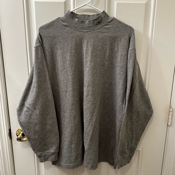 90'S Reebok Mock Neck Sweatshirt, Men's Size L, Vintage cotton gray type Vintage Second Hand